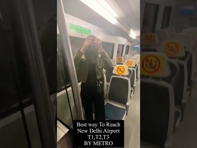 Easy way to reach Delhi Airport By Metro 2023 #shorts #shortsindia #shortsyoutube #igi #delhiairport