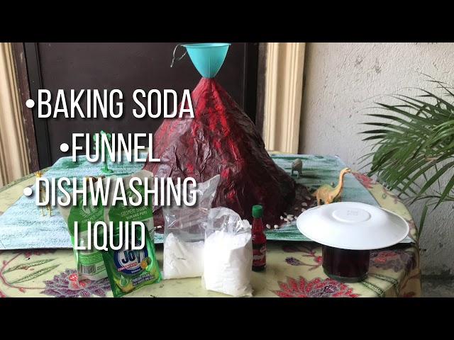 Volcano Making & Eruption Experiment Baking soda and Vinegar