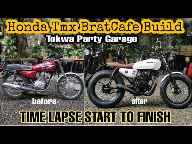 Honda Tmx 125 BratCafe Build / TIMELAPSE START to FINISH