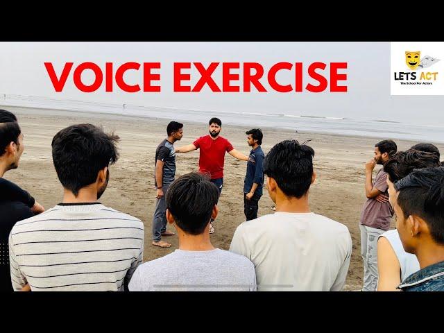 Voice Exercise with Students of @LetsAct1  | Acting Class at Beach by Vinay Shakya