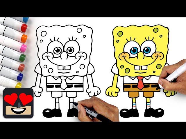 How To Draw Spongebob Squarepants | Draw & Color Tutorial