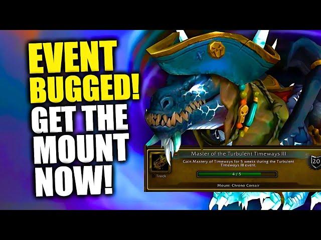 INSANE BUG! Get New Chrono Corsair Mount ON DAY 1! Turbulent Timeways Event Bug | WoW Patch 11.1.7