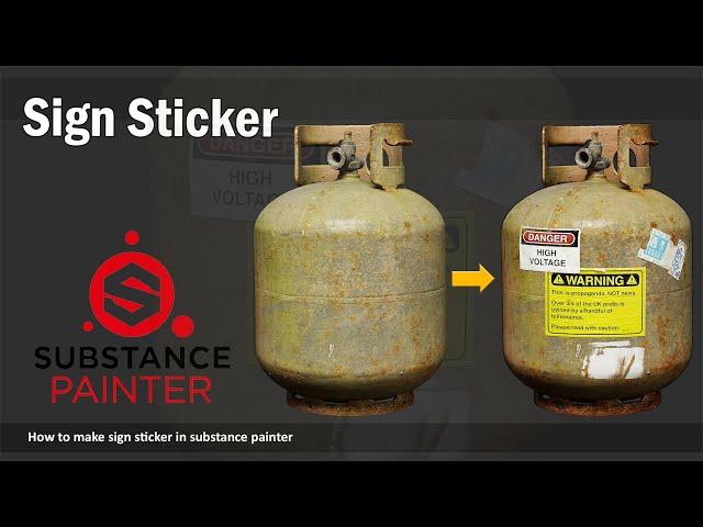 How to create sign sticker in substance painter - (Painting stickers and text)