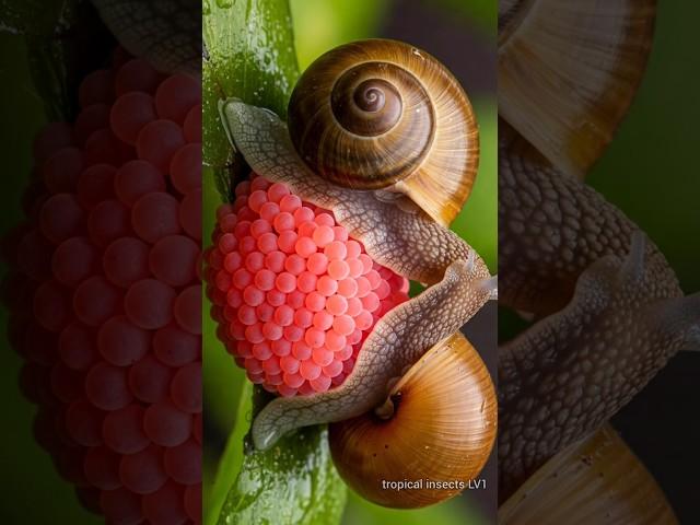 Apple snails lay eggs - a miracle of creation #snail #snails