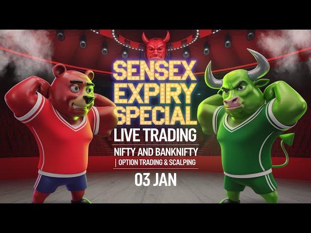 LIVE TRADING NIFTY50 , BANKNIFTY  and  CRYPTO | 03/01/2025 | Stock Market For Beginners | Bitcoin