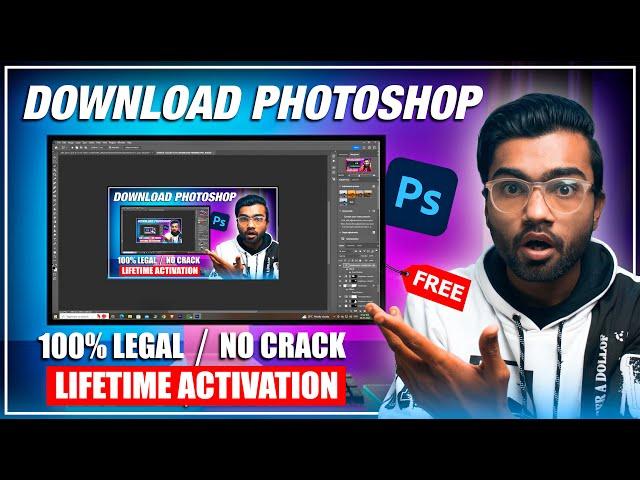 How to Download & Install Adobe Photoshop for FREE in PC & Laptop (2024) (No Crack / 100% Legal)