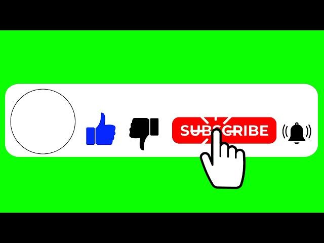 No Copyright, Subscribe and Bell icon into sound animation // Green Screen Subscribe Button Animated