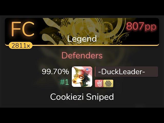 [CS: 6.5] -DuckLeader- | DragonForce - Defenders [Legend] +HDHR 99.70% {#1 807pp FC} - osu!