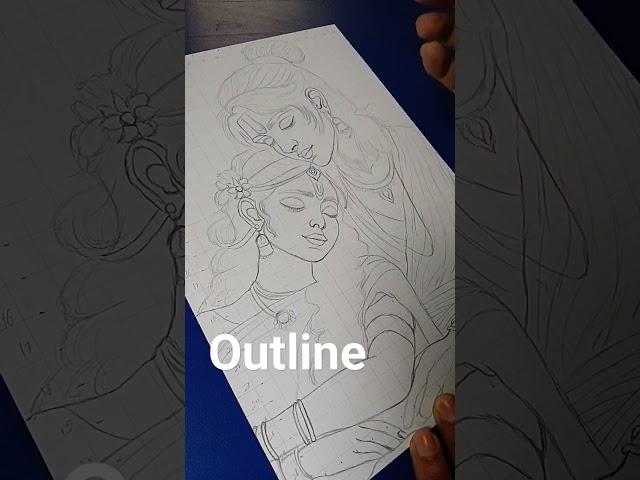 Jai Shree Ram. Outlining. #drawingtutorial #portrait #art #draw #jaishreeram #jaisiaram #ramayan