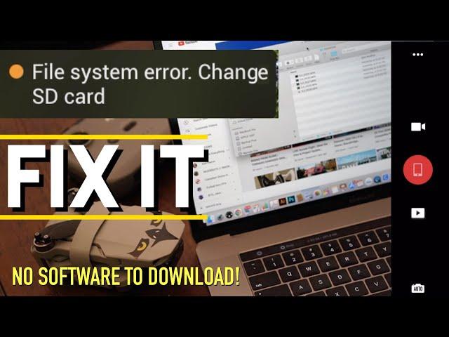 DJI FILE SYSTEM ERROR. Change SD Card | DJI Mini2 CORRUPT DRONE FILES