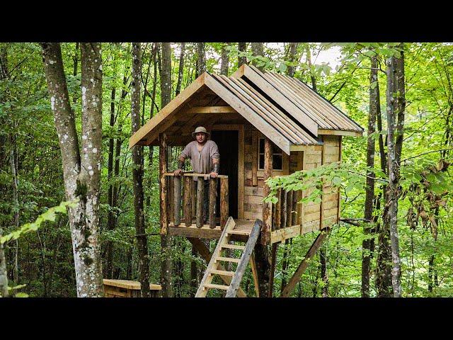 Alleine ein schönes BAUMHAUS im Wald bauen | BUSHCRAFT