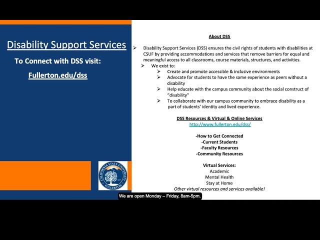 About Disability Support Services - CSUF