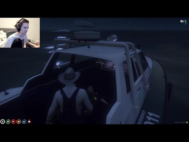 xQc Kills POWERGAMING Cops After they SPAWN a BOAT - GTA 5 RP NoPixel 3.0