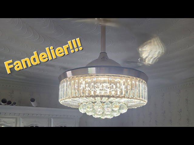 Fandelier 42" Crystal Ceiling Fan & LED Light Install & Review