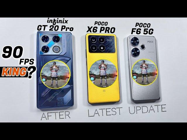 Infinix GT 20 Pro vs POCO X6 Pro vs POCO F6 PUBG Test - Who's the Real 90fps BGMI King?