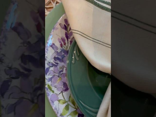 Summer Tablescape #tabledecor #tablescape #shorts #lavender #shadesofgreen  #athomewithlisalisa