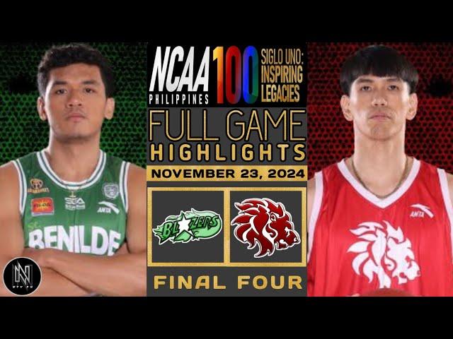 NCAA HIGHLIGHTS | BENILDE BLAZERS VS SAN BEDA RED LIONS | FINAL 4 |  NOVEMBER 23, 2024