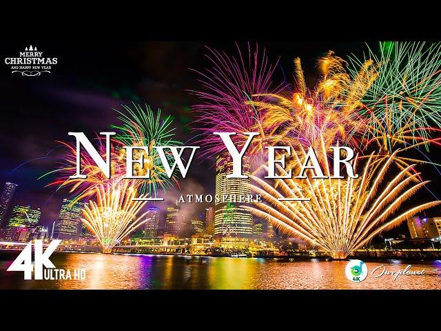 New Year atmosphere 4K - Beautiful New Year scenery with the best Christmas songs of all time