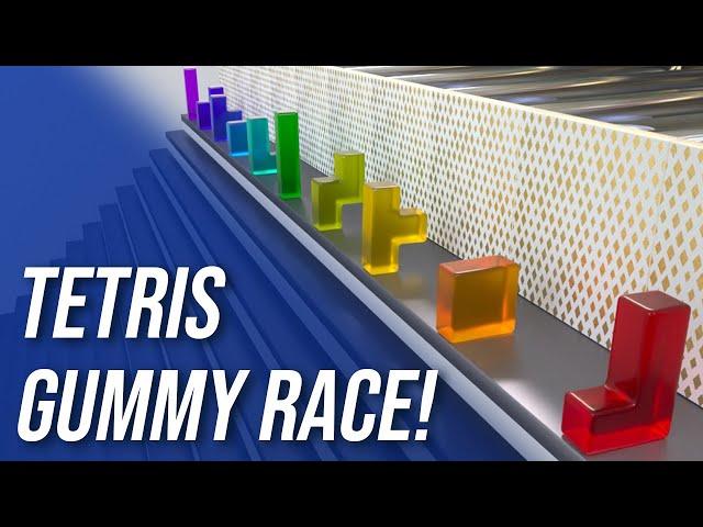 Tetris Gummy Race Softbody Simulation ASMR