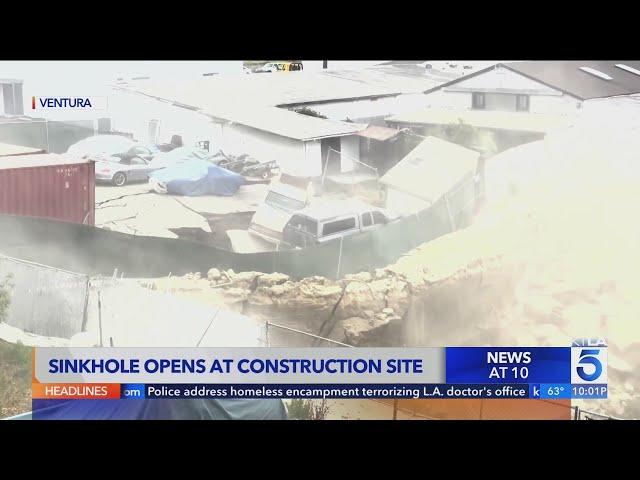 Sinkhole near Ventura construction site opens up