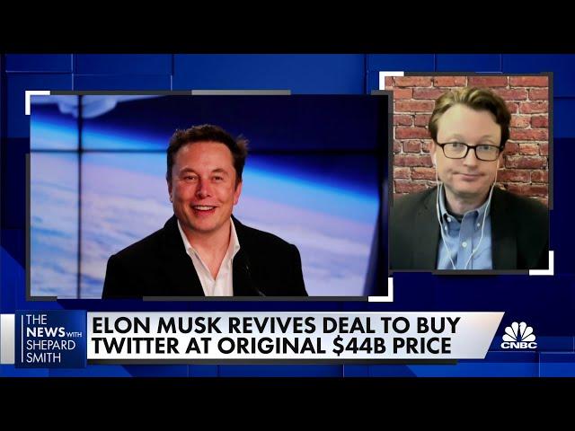 Elon Musk revives deal to buy Twitter at original $44 billion price