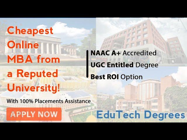 Cheapest Online MBA from a Reputed University! | Affordable Online MBA