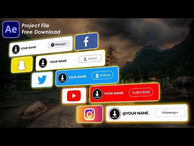 Social Media Lower Thirds -  FREE Download After Effects Template