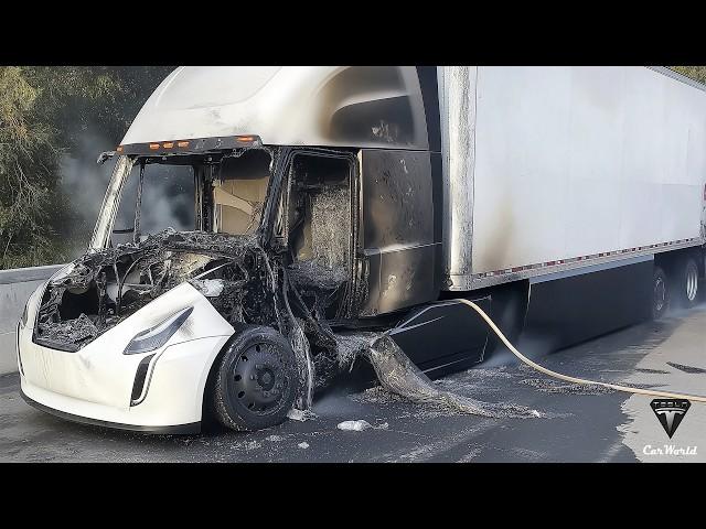 Elon Musk SHOCKED About The Reason Tesla Semi Fire! Shuts Down Highway 16 hours ! What's Happened?