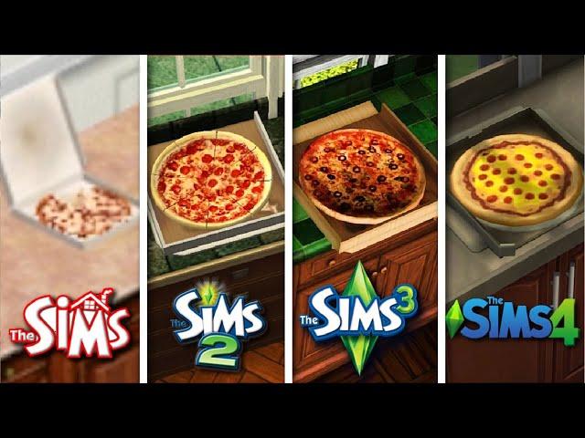 Sims 1 vs Sims 2 vs Sims 3 vs Sims 4 - Pizza