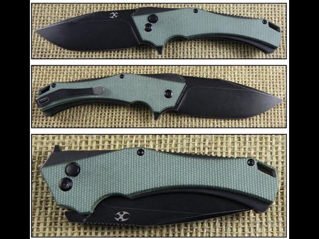 KT1008F1 Kansept Knives Hellx Framelock D2 Grn Mic