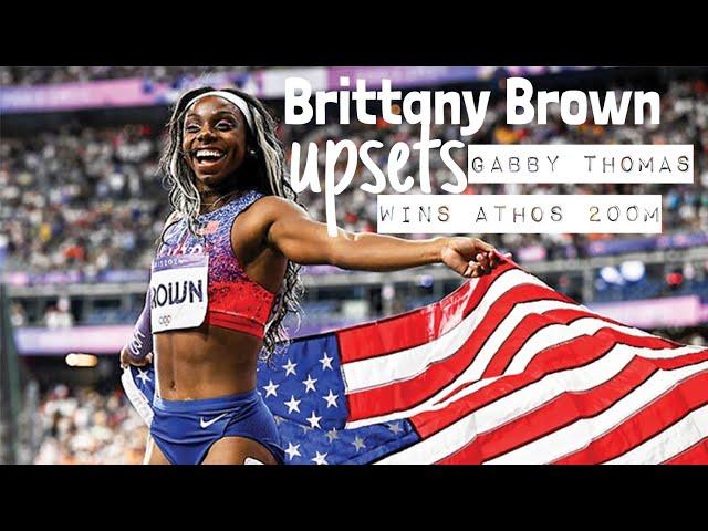 Brittany Brown upset Olympic Champion Gabby Thomas to WIN ATHLOS 200M Race #athletics #usa #olympics