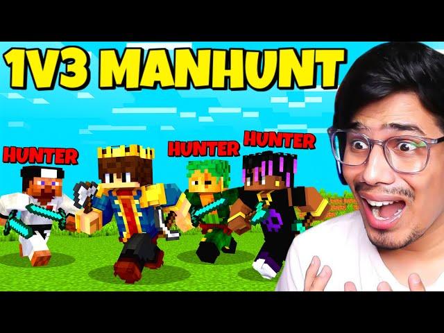 MINECRAFT SPEEDRUNNER VS 3 HUNTER (Manhunt)