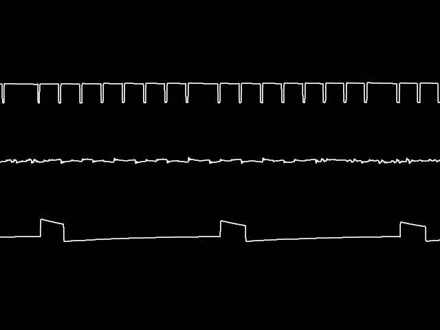 C64 Rob Hubbard's "Knucklebuster" oscilloscope view (improved version)