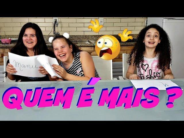 QUEM É MAIS?? Ft. Diário da Carol e Milena Lira