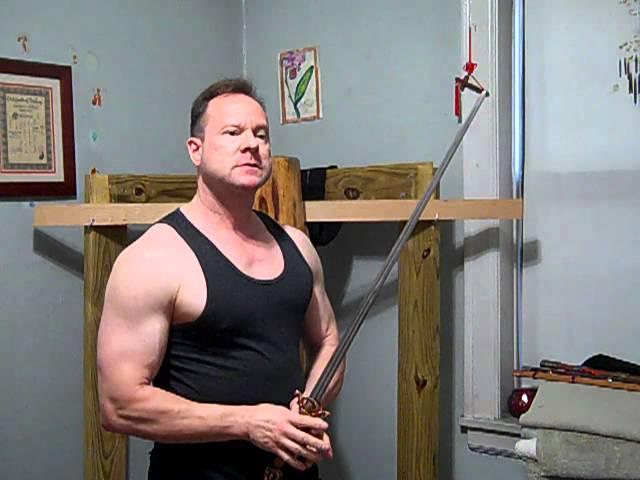 The proper grip of the Tai Chi sword