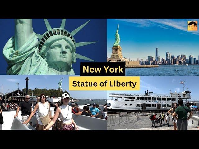  NYC 4K Virtual Tour of The Statue of Liberty. A Summer Ferry Ride to The Statue of Liberty 