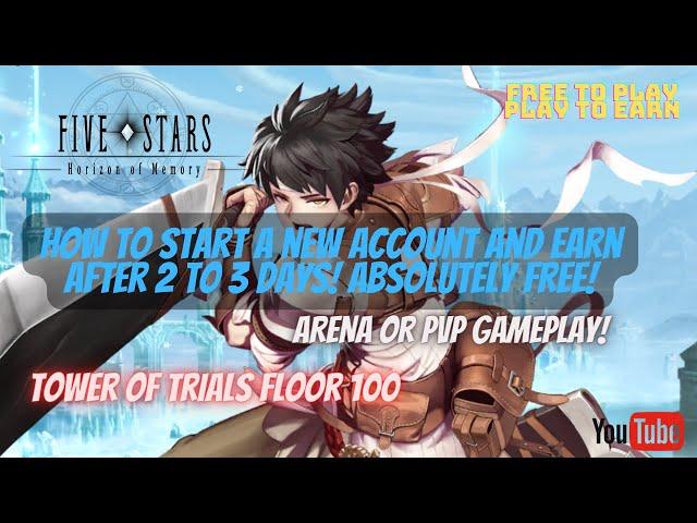 FIVE STARS-HOW TO CREATE AN ACCOUNT AND EARN AFTER 2 TO 3 DAYS! ABSOLUTELY FREE! ARENA GAMEPLAY!