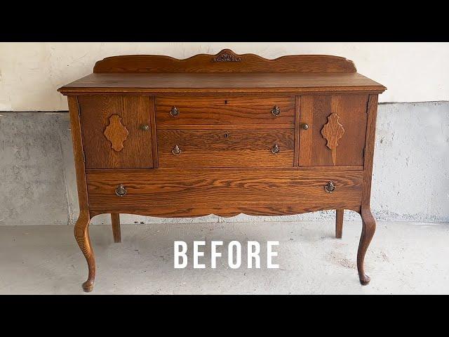 Restoring A Free Antique Oak Sideboard/Buffet | Wood Furniture Repair & Refinishing