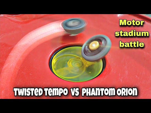 twisted tempo vs phantom orion #beyblades  fight in MOTOR STADIUM  pocket toon