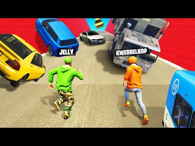 Dodge The CAR AVALANCHE In GTA 5! (vs. Kwebbelkop)