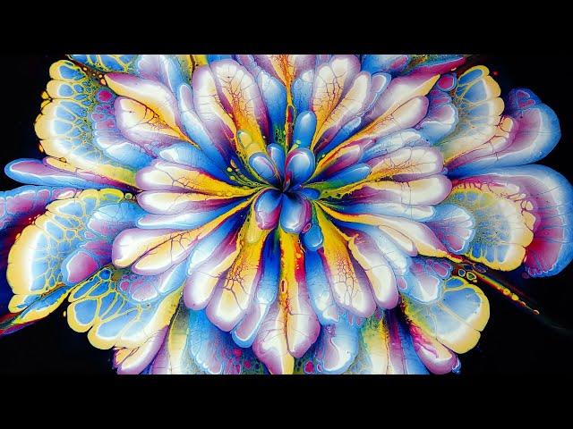 (377) AMAZING acrylic pour FLOWER painting ~ Only 3 COLOURS ~ MUST SEE!!! ~ Paint #WithMe