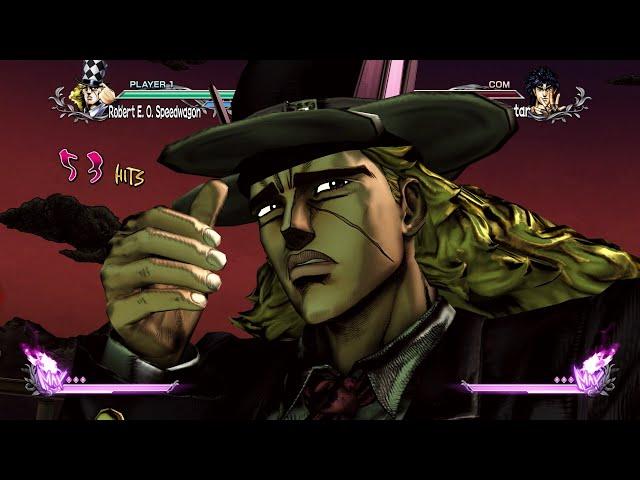 Speedwagon's GHA "The blade went right to the bone!" on All Characters [Jojo All Star Battle R]