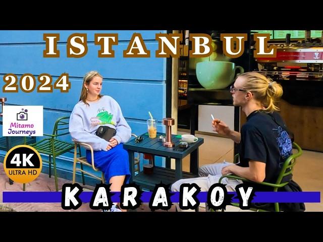 Istanbul Turkey Karakoy 4K Walking Tour: Street Cafes, Foods, Fish Sandwiches & Seaside | Oct 2024