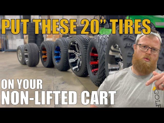 Will 20" tall golf cart tires fit my NON-lifted cart? EASY UPGRADE for EZGO, Club Car, and Yamaha!