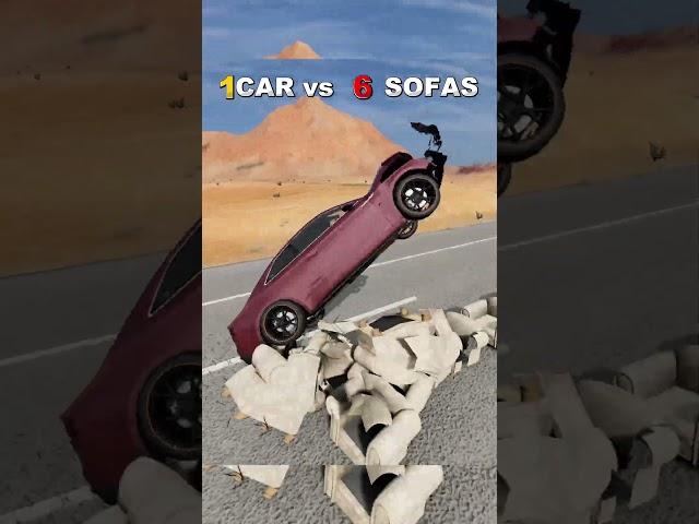 Car vs Sofas — Unexpected Destruction