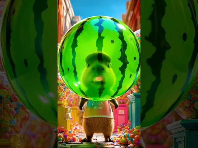 Baby Capybara's Watermelon Bubblegum Magic!  (Candy Dream!)