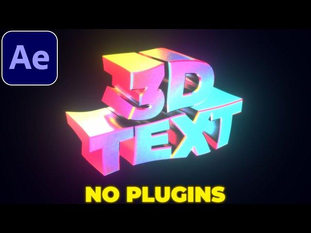 3D Text Tutorial in After Effects | No Plugins | 3D Text Animation