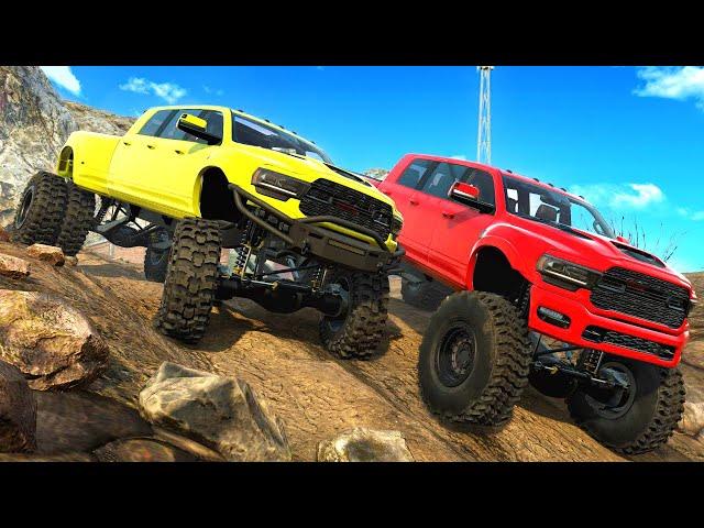 We Crashed Our Upgraded Trucks on a Desert Mountain in Snowrunner Mods!