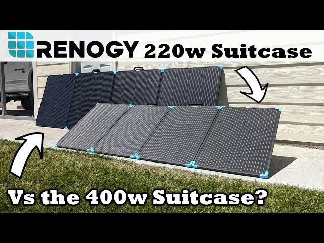 The NEW SMALLER Renogy 220w Suitcase Solar Panel Compared to the 400w Suitcase!