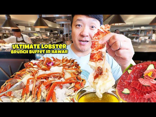 2 Hawaiian BUFFETS in ONE DAY! Epic LOBSTER BRUNCH vs. TRADITIONAL Hawaiian Food Buffet in Honolulu